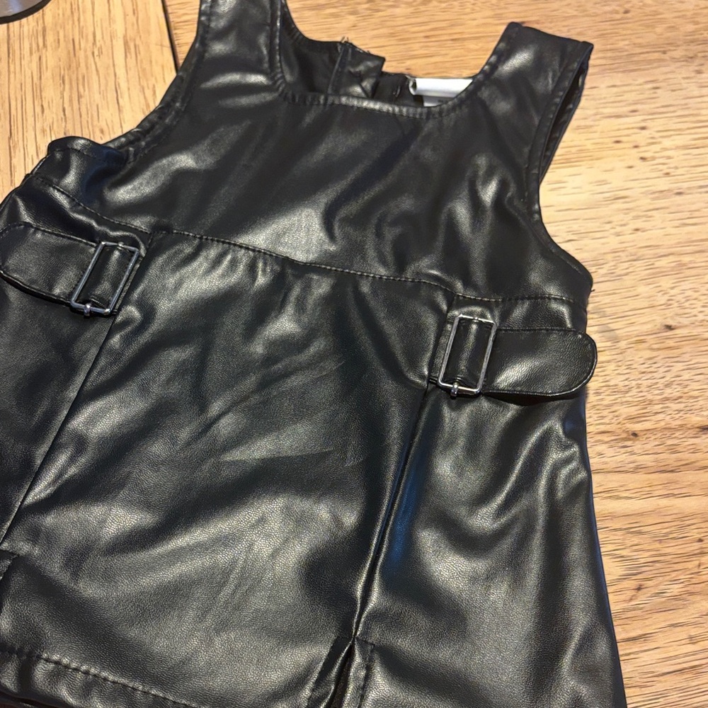 Black Faux Leather Sleeveless Top